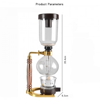 MICCK High Quality 3 Cups Syphon Pots Coffee Kettle pot  Set Filter Syphon Coffee Maker Tea Siphon Heat-Resistant Household Pot