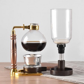 MICCK High Quality 3 Cups Syphon Pots Coffee Kettle pot  Set Filter Syphon Coffee Maker Tea Siphon Heat-Resistant Household Pot