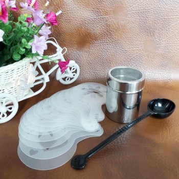 16PCS/set  Cafe Foam Spray Template Barista Stencils Decoration Tool Garland Mold Coffee Printing Flower Model