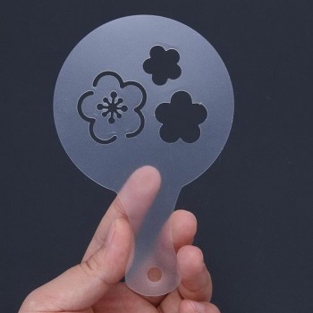 16PCS/set  Cafe Foam Spray Template Barista Stencils Decoration Tool Garland Mold Coffee Printing Flower Model