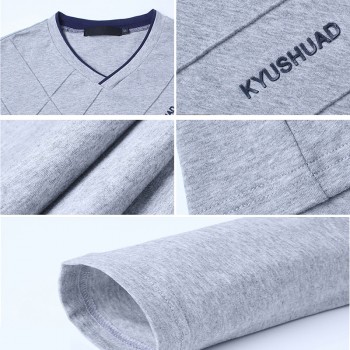 BROWON 2018 Fashion Men T-shirt Slim Fit Custom T-shirt Crease Design Long Stylish Luxury V Neck Fitness T-shirt Tee Shirt Homme