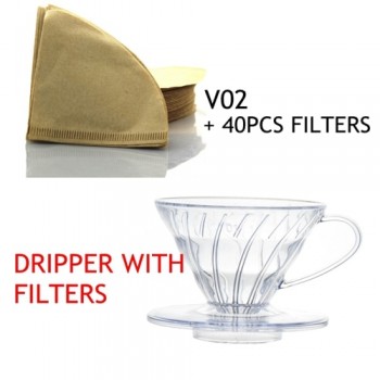 Hot Sell Coffee Dripper V60 Heat-resistant resin 2/4cups for barista Coffee Brewing Cup