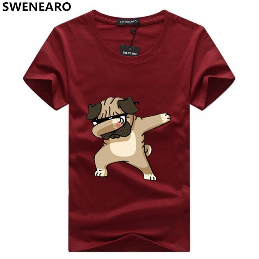 SWENEARO Mens T-shirts Fashion Animal Dog Print Hipster Funny t shirt Men Summer Casual street Hip-hop Tee shirt Male Tops 5XL