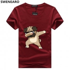 SWENEARO Mens T-shirts Fashion Animal Dog Print Hipster Funny t shirt Men Summer Casual street Hip-hop Tee shirt Male Tops 5XL