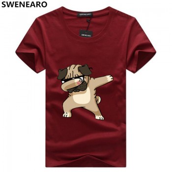 SWENEARO Mens T-shirts Fashion Animal Dog Print Hipster Funny t shirt Men Summer Casual street Hip-hop Tee shirt Male Tops 5XL