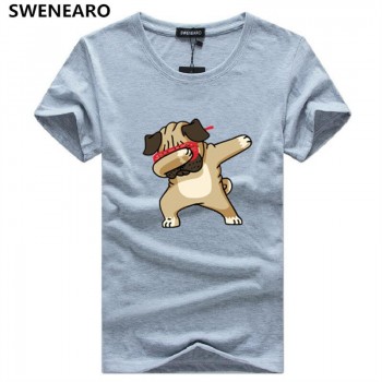 SWENEARO Mens T-shirts Fashion Animal Dog Print Hipster Funny t shirt Men Summer Casual street Hip-hop Tee shirt Male Tops 5XL
