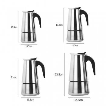 Mocha Coffee Pot Moka Stainless Steel Filter Italian Espresso Coffee Maker Percolator Tool 100/200/300/450ML Percolator Cafetier