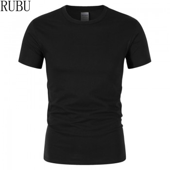 RUBU 2018 summer New High quality men T shirt casual short sleeve o-neck 100% cotton t-shirt men brand white black tee shirt