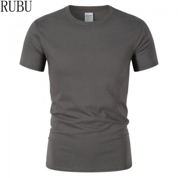 RUBU 2018 summer New High quality men T shirt casual short sleeve o-neck 100% cotton t-shirt men brand white black tee shirt
