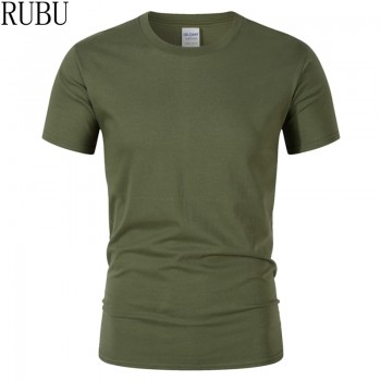 RUBU 2018 summer New High quality men T shirt casual short sleeve o-neck 100% cotton t-shirt men brand white black tee shirt