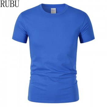 RUBU 2018 summer New High quality men T shirt casual short sleeve o-neck 100% cotton t-shirt men brand white black tee shirt