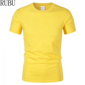RUBU 2018 summer New High quality men T shirt casual short sleeve o-neck 100% cotton t-shirt men brand white black tee shirt