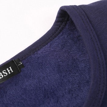 2019 High Quality Autumn Winter Mens Warm Thermal tshirt Man Long Sleeve Casual V Neck Velvet Thick Plus Thick T-Shirt Male Tees