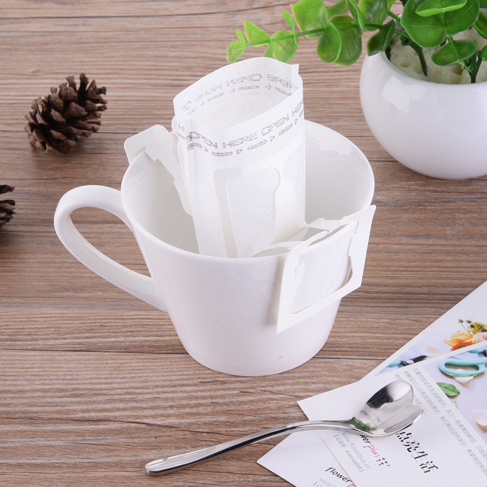 50pcs/Pack Drip Coffee Filter Bag Portable Hanging Ear Style Coffee Filters Paper Home Office Travel Brew Coffee Bolsas De Te