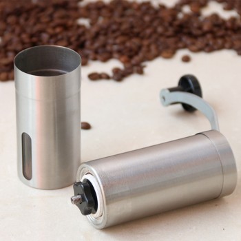 Silver Coffee Grinder Mini Stainless Steel Hand Manual Handmade Coffee Bean Burr Grinders Mill Kitchen Tool Crocus Grinders