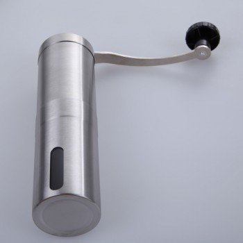 Silver Coffee Grinder Mini Stainless Steel Hand Manual Handmade Coffee Bean Burr Grinders Mill Kitchen Tool Crocus Grinders