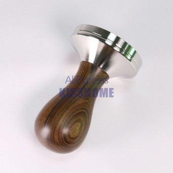 304 Stainless Steel Coffee Tamper Chacate Preto Wood Handle Coffee Powder Hammer 41/49/51/53/57/57.5/58/58.35mm Cafe Accessories