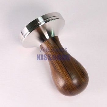 304 Stainless Steel Coffee Tamper Chacate Preto Wood Handle Coffee Powder Hammer 41/49/51/53/57/57.5/58/58.35mm Cafe Accessories