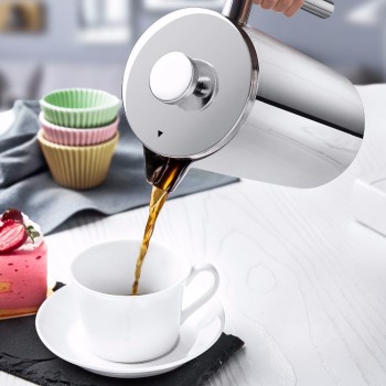ROKENE Coffee Press Stainless Steel French Press Cafetiere Coffee Maker Double Walled Construction 3 Pieces Gifts 350 800 1000ML