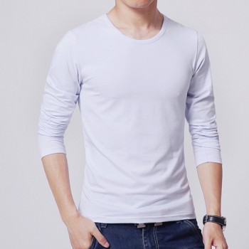 2018 Autumn New T SHIRT Men, Ultra Low Price Long Sleeved Mens T-shirt, Mens Round Neck Pure Color T-shirt Size  S - 3XL