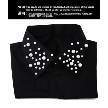 Detachable Collars Crystal New shirt sweet cotton nail drill fake false collar Ladies shirt lapel pearl Spangled Pearl Starry