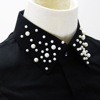 Detachable Collars Crystal New shirt sweet cotton nail drill fake false collar Ladies shirt lapel pearl Spangled Pearl Starry