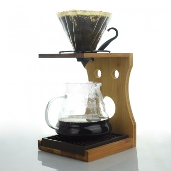 Bamboo V60 Brewing Stand Barista Coffee Dripper Stand Holder Rack