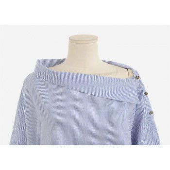 Women Striped Blouses Sexy Long Sleeve Shirts Off Shoulder Top Blouse 2018 Autumn Fashion Shirt Female Womens Tops And Blouses