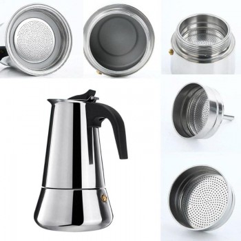 100/200/300/450ml Big Belly Stove Top Mocha Coffee Pot Moka Stainless Steel Espresso Coffee Maker Percolator Tool Coffee Pots