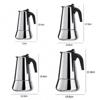 100/200/300/450ml Big Belly Stove Top Mocha Coffee Pot Moka Stainless Steel Espresso Coffee Maker Percolator Tool Coffee Pots