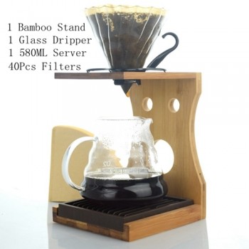 Ecocoffee V60 Coffee Dripper 580ML Heat-resistant Server Paper Filters 40Pcs Value Bundle DIY Barista Accessories in Stocked New