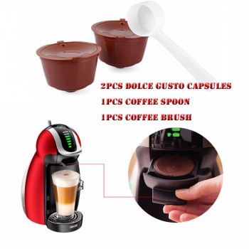 2pcs/3pcs Refillable Dolce Gusto coffee Capsule nescafe dolce gusto reusable  Dolce Gusto Capsules With 1Pcs Spoon Taste Sweet