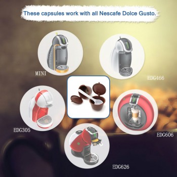 2pcs/3pcs Refillable Dolce Gusto coffee Capsule nescafe dolce gusto reusable  Dolce Gusto Capsules With 1Pcs Spoon Taste Sweet