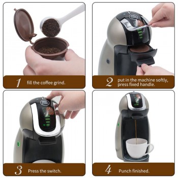 2pcs/3pcs Refillable Dolce Gusto coffee Capsule nescafe dolce gusto reusable  Dolce Gusto Capsules With 1Pcs Spoon Taste Sweet