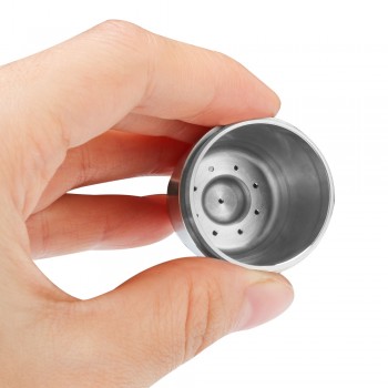 ICafilas Stainless Metal Reusable Nespresso Capsule with Press Coffee Grinds Stainless Tamper Espresso Coffee Maker Basket