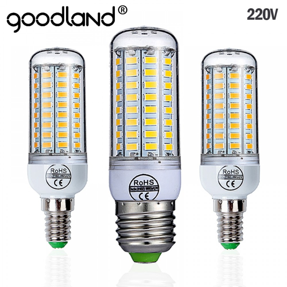 Goodland E27 LED Lamp 220V SMD 5730 E14 LED Light 24 36 48 56 69 72 LEDs Corn Bulb Chandelier For Home Lighting LED Bulb