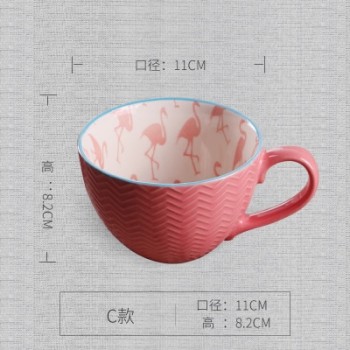 JIA-GUI LUO Ceramic hand painted coffee cup Creative vintage cup Cafe bar supplies Embossed personality breakfast cup G001