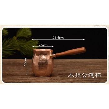 FeiC pure copper handmade coffee tea set Turkish Greek Arabic Coffee Pot with wooden handle Coffee Maker Ibrik for barista