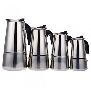 D# 100/200/300/450ML Stainless Steel Coffee Pot Moka Coffee Maker Teapot Mocha Stovetop Tool Filter Percolator Cafetiere Z20