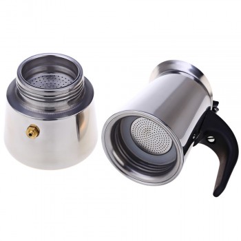 D# 100/200/300/450ML Stainless Steel Coffee Pot Moka Coffee Maker Teapot Mocha Stovetop Tool Filter Percolator Cafetiere Z20