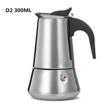 D# 100/200/300/450ML Stainless Steel Coffee Pot Moka Coffee Maker Teapot Mocha Stovetop Tool Filter Percolator Cafetiere Z20