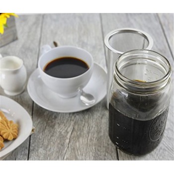 Realand Premium Stainless Steel Mason Jar Cold Brew Coffee Maker and Iced Tea Infuser Loose Leaf Tea Mesh Filter Strainer