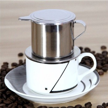 WOWCC 1set  Portable Stainless Steel Coffee Drip Filter Coffee Maker Infuser Vietnam Style Coffee Mug Cup Strainer Coffee Tools