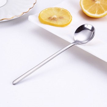 Aihogard 13cm Round Stainless Steel Coffee Spoon With Long Handle Dessert Ice Cream Fruit Spoon Teaspoons Kitchen Accessories