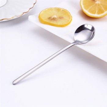 Aihogard 13cm Round Stainless Steel Coffee Spoon With Long Handle Dessert Ice Cream Fruit Spoon Teaspoons Kitchen Accessories