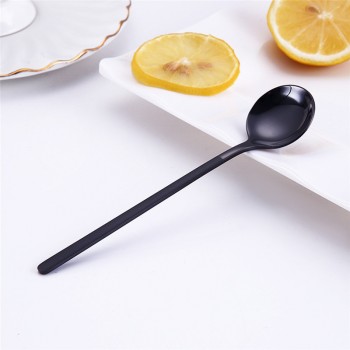 Aihogard 13cm Round Stainless Steel Coffee Spoon With Long Handle Dessert Ice Cream Fruit Spoon Teaspoons Kitchen Accessories