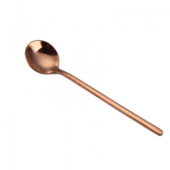 Aihogard 13cm Round Stainless Steel Coffee Spoon With Long Handle Dessert Ice Cream Fruit Spoon Teaspoons Kitchen Accessories