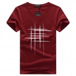 Simple creative design line cross Print cotton T Shirts Mens New Arrival Summer Style Short Sleeve Men t-shirt