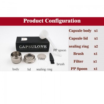 Capsulone/Compatible with illy coffee Machine maker/STAINLESS STEEL Metal Refillable Reusable capsule fit for illy cafe capsule