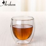Arshen New Technology 80ml Clear Double Wall Double Glassware Coffee Tea Cups Glassware Milk Beer Soup And Insulated Wine Cups